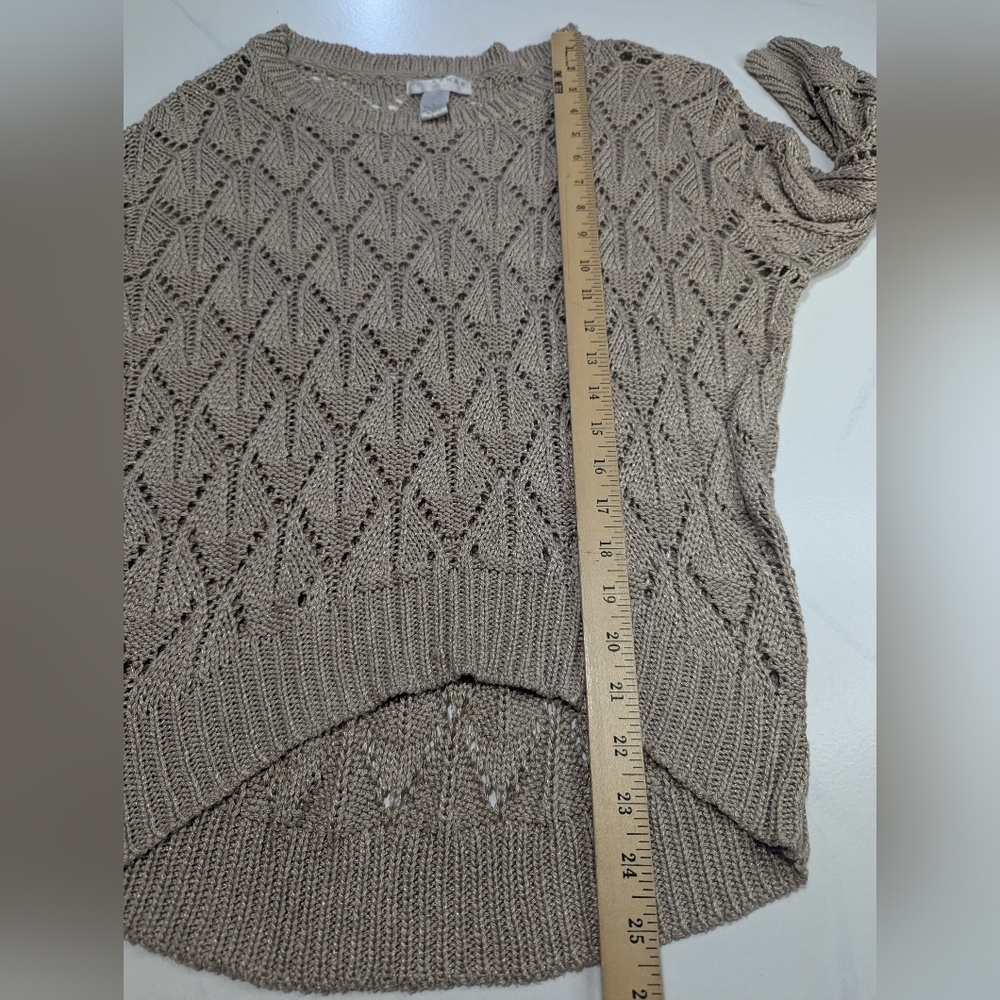 Kenar Pullover High-Low, 3/4 Sleeve Sweater Women's Acrylic Blend Beige, Large - Picture 9 of 9